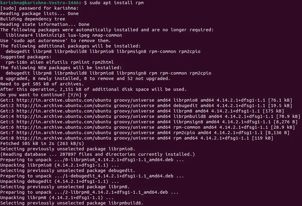 Commande RPM sous Linux