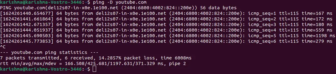 Comandament Ping a Linux