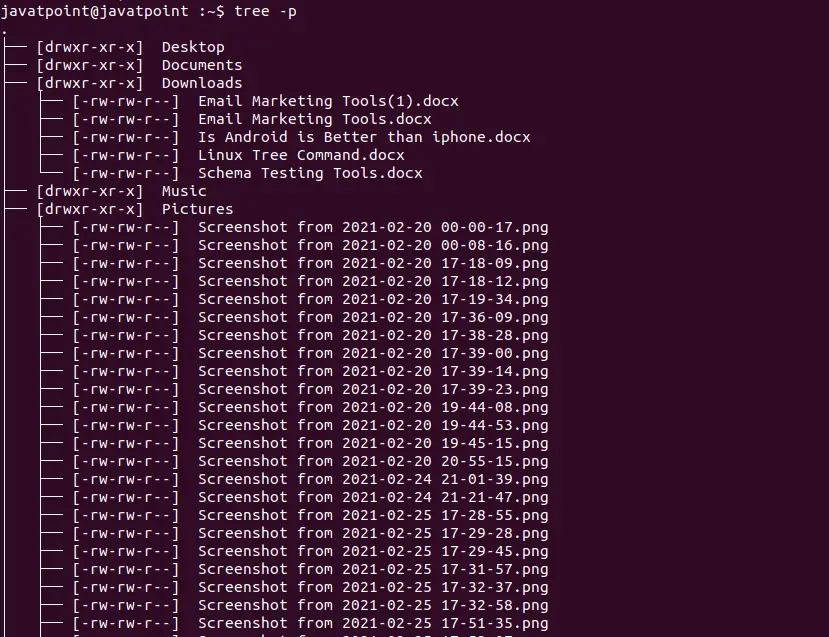 Linux Tree Command