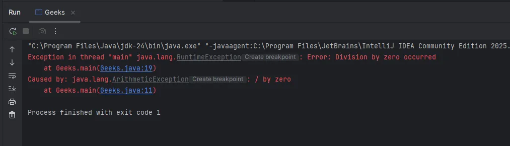 Верижни изключения в Java