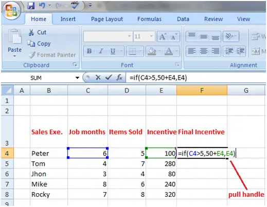 „Excel If“ funkcija su skaičiavimais 2