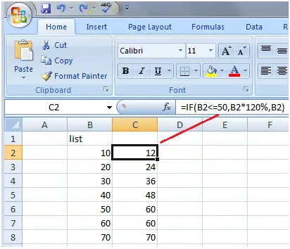 Excel If Funció amb càlculs 4