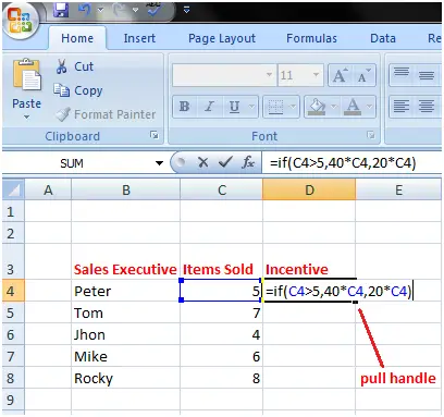 „Excel If“ funkcija su skaičiavimais 1