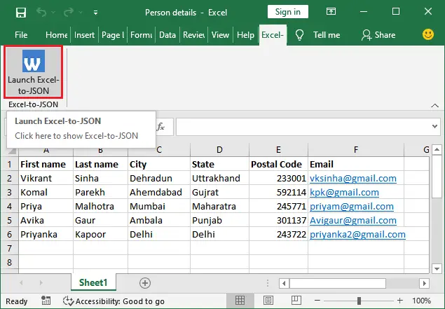 Hvordan konverteres Excel til JSON?