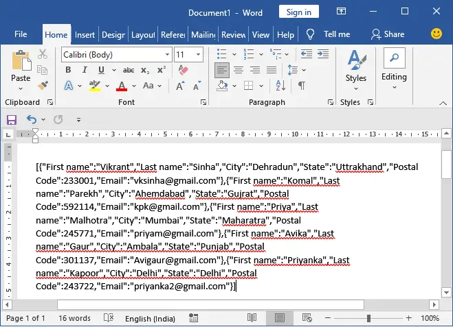 Excel'i JSON'a nasıl dönüştürebilirim?