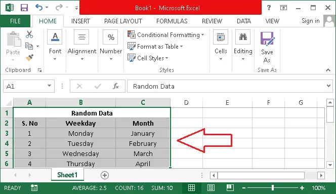 Definice MS Excel