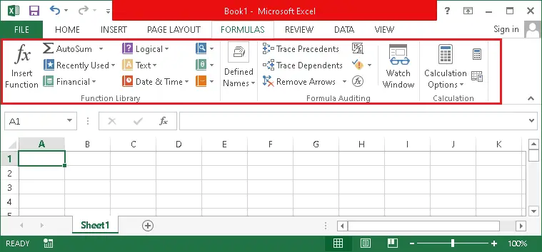 Definice MS Excel