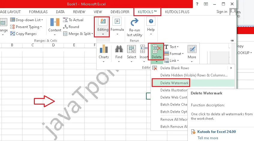 Cum să eliminați filigranul în Excel