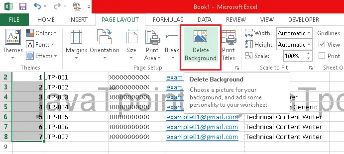 Como remover marca d'água no Excel