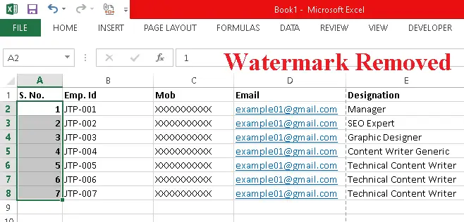 Excelで透かしを削除する方法