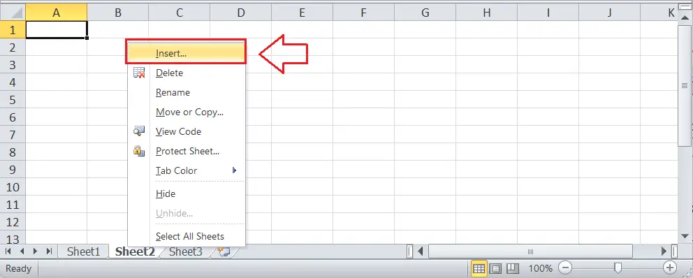 إنشاء ورقة عمل في Excel