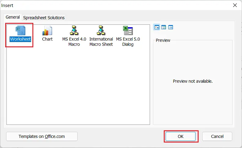 Excel'de Çalışma Sayfası Oluşturma