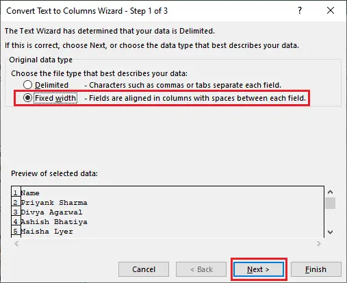 Teksts uz kolonnu programmā Excel