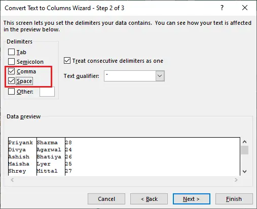 Tekst do kolumny w programie Excel