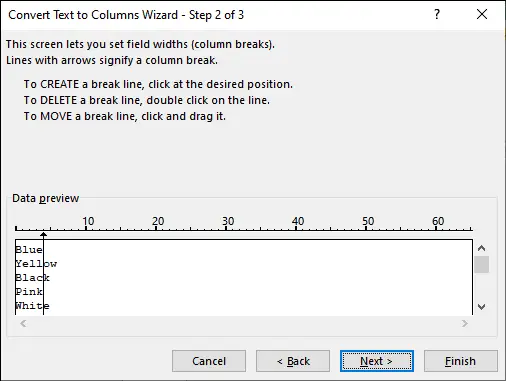 Tekst do kolumny w programie Excel