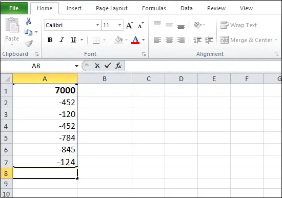 Excel'de çıkarma nasıl yapılır