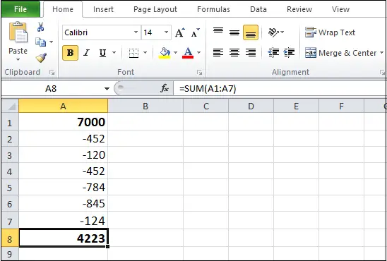 Excel'de çıkarma nasıl yapılır