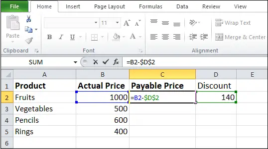 Como subtrair no Excel