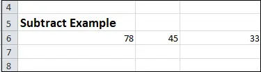 Como subtrair no Excel