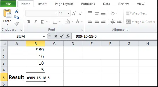 So subtrahieren Sie in Excel