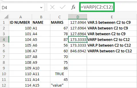 Hur man beräknar varians i Excel