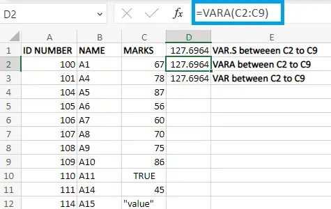 Come calcolare la varianza in Excel