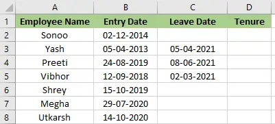 صيغة الحيازة في Excel