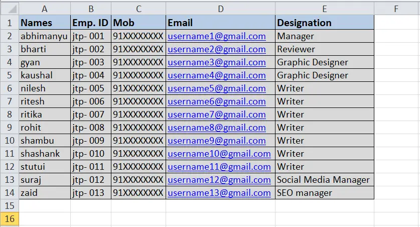 Skrót z wielkimi literami w programie Excel