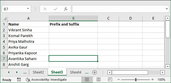 Excel'de önek nasıl eklenir?