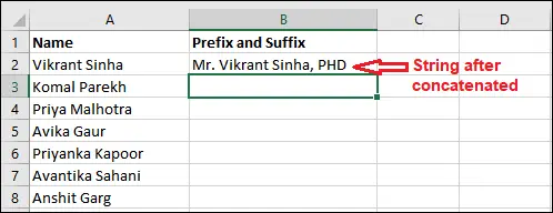 Cum se adaugă prefix în Excel?