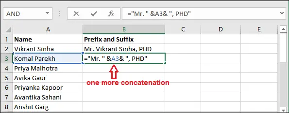 Com afegir un prefix a Excel?