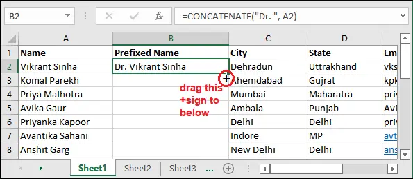 Come aggiungere il prefisso in Excel?