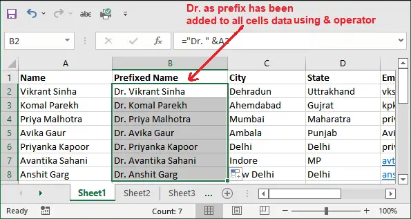 Come aggiungere il prefisso in Excel?