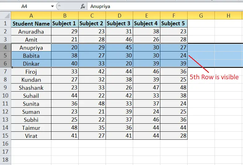 Mostrar acceso directo en Excel