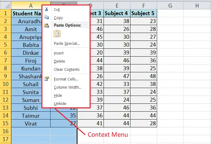 إظهار الاختصار في Excel