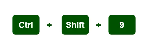 Snelkoppeling zichtbaar maken in Excel