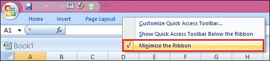 Multifunktionsleiste und Tabs in Excel