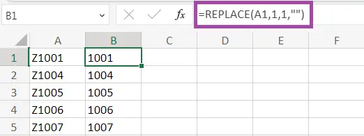 Comment supprimer le premier caractère dans Excel