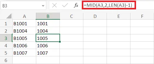 Hoe het eerste teken in Excel te verwijderen