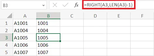 Cum să eliminați primul caracter din Excel