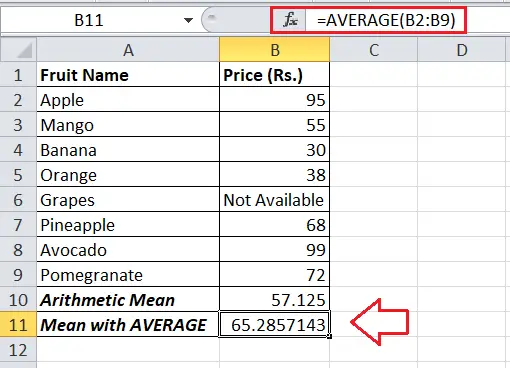 So berechnen Sie den Mittelwert in Excel