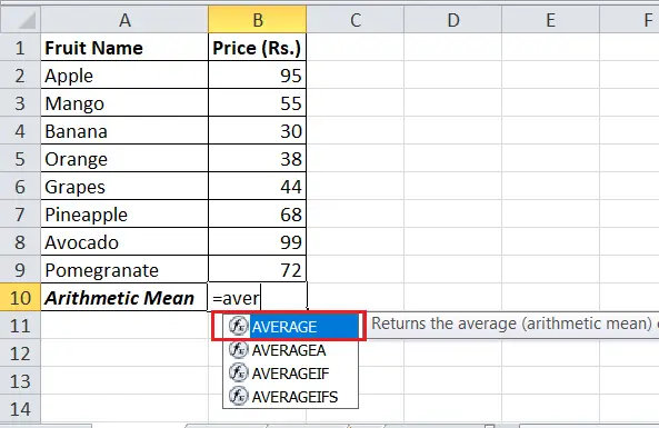 Cum se calculează media în Excel