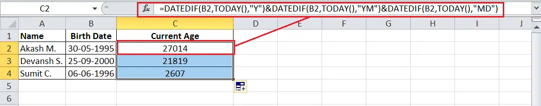 Excel'de yaş nasıl hesaplanır