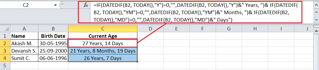 Excelで年齢を計算する方法