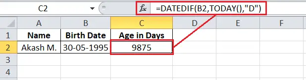 Cum se calculează vârsta în Excel