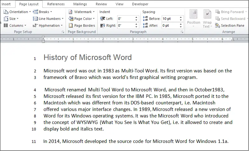 Come aggiungere o rimuovere numeri di riga nel documento di Microsoft Word