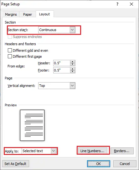 Microsoft Word belgesinde Satır numaraları nasıl eklenir veya kaldırılır