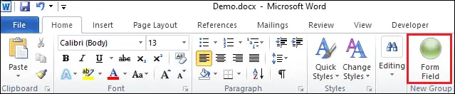 Word文書にドロップダウンメニューを作成する方法