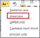 Microsoft Word belgesinde Büyük Harfi Küçük Harfe Dönüştürme