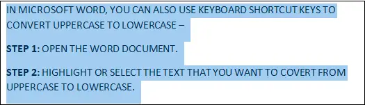 Як перетворити великі літери на малі в документі Microsoft Word